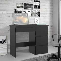 Birou calculator Beta 3 cu 4 sertare, 94x43x75 cm, finisaj negru