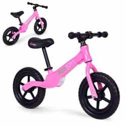Bicicleta fara pedale pentru copii 86x47x51 cm, sa reglabila, cadru otel, roti EVA, roz