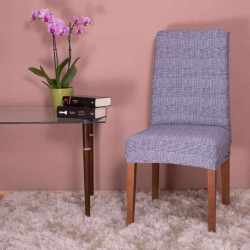 Husa universala pentru scaun, marime universala, poliester si spandex, 45 cm x 60 cm, carouri, gri inchis