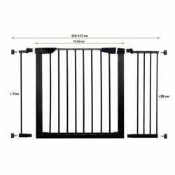 Poarta de siguranta Safety Gate pentru scari, ajustabila 110-117 cm, din otel, neagra