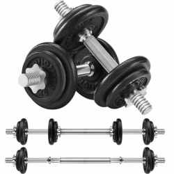 SONGMICS Set gantere si haltera reglabile, integral din otel, 20kg