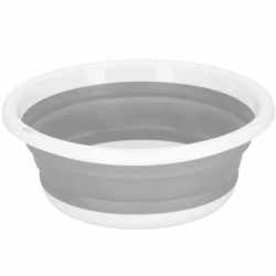 Lighean pliabil, rotund, din plastic si silicon, 37x15cm, 9litri, gri