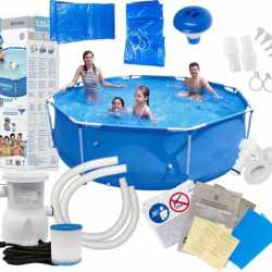 Piscina cadru metalic Bestway, 305x76 cm, 4.500 litri, cu toate accesoriile