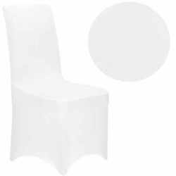 Husa pentru scaune de evenimente, marime universala, poliester si spandex, alb