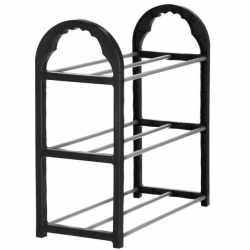 Pantofar PVC si metal, Sersimo cu 3 rafturi, 48x49cm, negru argintiu