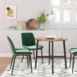 VASAGLE Masa rotunda de bucatarie sau living, stil industrial, 80 x 75 cm (diametru x inaltime), maro rustic