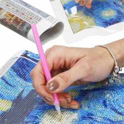 Set de broderie cu diamante 5D, 30x40cm, model Paun