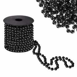 Ghirlanda de margele pentru bradul de Craciun, 10 metri, neagra