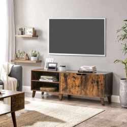 VASAGLE Comoda pentru TV, cu 2 usi si 2 rafturi deschise, 40x140x50cm, maro rustic