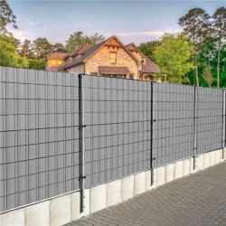 Panou de gard pentru intimitate in gradina, PVC, 35 x 0.19 m, gri