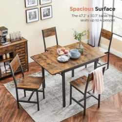 VASAGLE Masa de bucatarie sau living, extensibila, pentru spatii mici, stil industrial, 75x78x85/120cm, maro