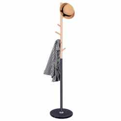 Cuier tip pom din metal Sersimo, 6 agatatoare, 180cm, negru maro