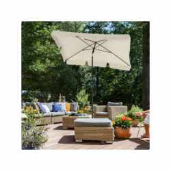 SONGMICS Umbrela terasa gradina sau plaja, cu inclinare 2 directii, protectie UV UPF 50+, husa inclusa, 200x125cm, bej