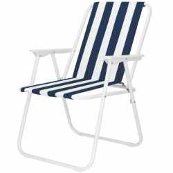 Scaun de plaja Sersimo GC050, pliabil, 100kg, 52x74cm, alb albastru