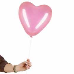 Set 50 baloane pentru petrecere in forma de inima, 30cm, roz