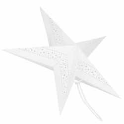Stea decorativa 3D din hartie ajurata, 60cm, alba