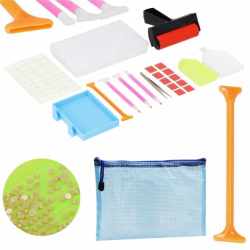 Set de accesorii pentru broderie cu diamante 5D, 22 piese, cu geanta depozitare