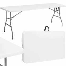 Masa dreptunghiulara pliabila multifunctionala, 240x75x74 cm, alba