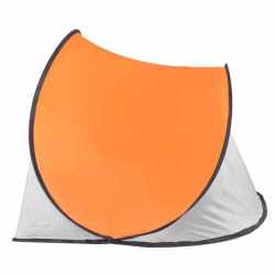 Cort plaja si picnic semi-deschis Sersimo, protectie UV, 200x120x110cm, portocaliu gri