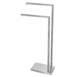 Suport metalic de baie pentru prosoape, cu 2 brate, 80 cm, argintiu cromat