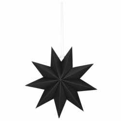 Stea decorativa 3D din hartie, cu 9 colturi, 30cm, neagra