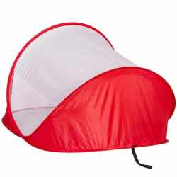 Cort plaja si picnic semi-deschis Sersimo, protectie UV, 200x120x95cm, rosu