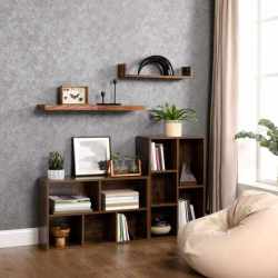VASAGLE Biblioteca, raft cu 5 unitati de depozitare, pentru living, din lemn, 50x24x80cm, maro rustic