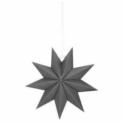 Stea decorativa 3D din hartie, cu 9 colturi, 30cm, argintie