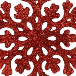 Decoratiune brad fulg de zapada, set 8 bucati, 8cm, rosu