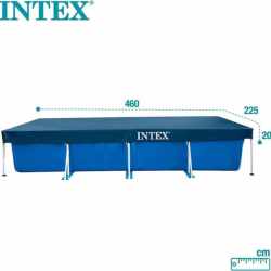 Prelata rectangulara pentru piscina Intex 28039, 450x220xH20 cm, PVC, bleumarin