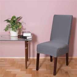 Husa universala pentru scaun, marime universala, poliester si spandex, 45 x 60 cm, gri mediu
