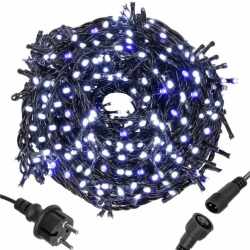 Instalatie lumini pentru bradul de Craciun, 25,5 metri, 300 LED-uri cu flash, albastru