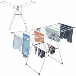 Uscator de rufe pliabil, 3 platforme cu etaj intermediar de agatat, 156x57x100cm