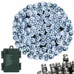 Instalatie lumini de exterior pentru gradina, 5 metri, 50 LED-uri, cu baterii, alb