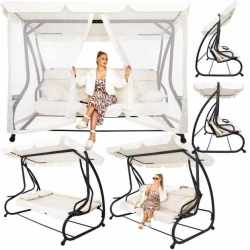 Balansoar leagan pat 4 persoane Sersimo Tenerife, cu plasa anti-insecte, sarcina 320kg