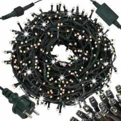 Ghirlanda luminoasa tip perdea Premium 300 LED-uri, 14,5m, 18Wati, interior/exterior, cu flash, alb cald (galben)