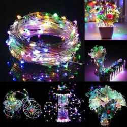 Ghirlanda luminoasa cu incarcare solara, 200 LED-uri, 22 metri, 8 functii, multicolor