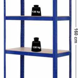SONGMICS Raft cadru metalic modular pentru depozitare, 4 polite, 160x80x40cm, sarcina 520 kg, albastru