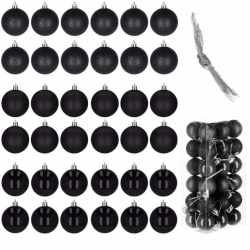 Set globuri de Craciun, 36 bucati, 3 modele, 3 cm, negru
