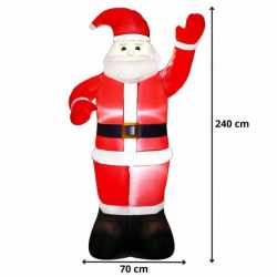 Figurina Mos Craciun, gonflabila, cu iluminare LED, umflare automata, 240cm