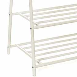 SONGMICS Suport pentru haine, cu raft depozitare pe 2 niveluri, cadru metalic, 88x41x155cm, alb