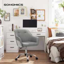 SONGMICS Scaun de birou ergonomic, inaltime reglabila, 65x69x(83-93) cm, gri
