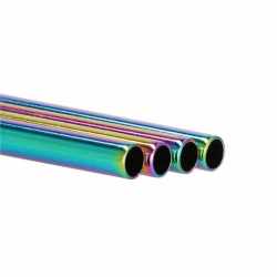 Set 8 paie metalice multicolor (holo), reutilizabile, cu husa depozitare si perii curatat, 215x6 mm