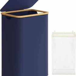 SONGMICS Cos de rufe textil, pliabil, compartiment detasabil, 90L, 42x32x71 cm, albastru