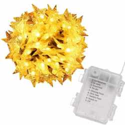 (DL) Instalatie stelute luminoase pentru gradina, 5 metri, 50 LED-uri, cu baterii, galben