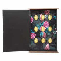 Cutie chei Atmosphera Nikolai cu 9 carlige, MDF si decor vintage seif, 27x38 cm, negru