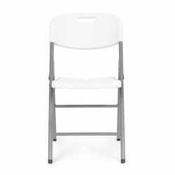 Set 2 scaune pliante 44x58x83 cm, structura metal si sezut HDPE, pliabile si usoare, alb
