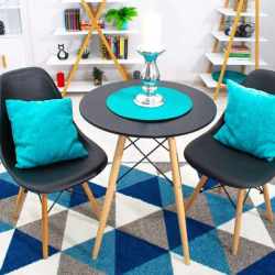 Set 4 scaune dining Scandinav pentru bucatarie, 38x42x82cm, negru