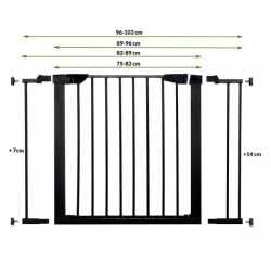 Poarta de siguranta Safety Gate pentru scari, ajustabila 75-82 cm, din otel, neagra