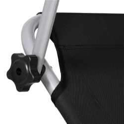Sezlong pliabil cu parasolar, 188x57x38cm, sarcina 120kg, gri antracit